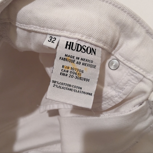 Hudson High Rise Straight Crop White Jeans - Picture 6 of 11